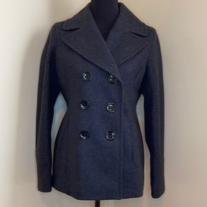 Michael Kors Wool Blend Peacoat Lined Small Charcoal